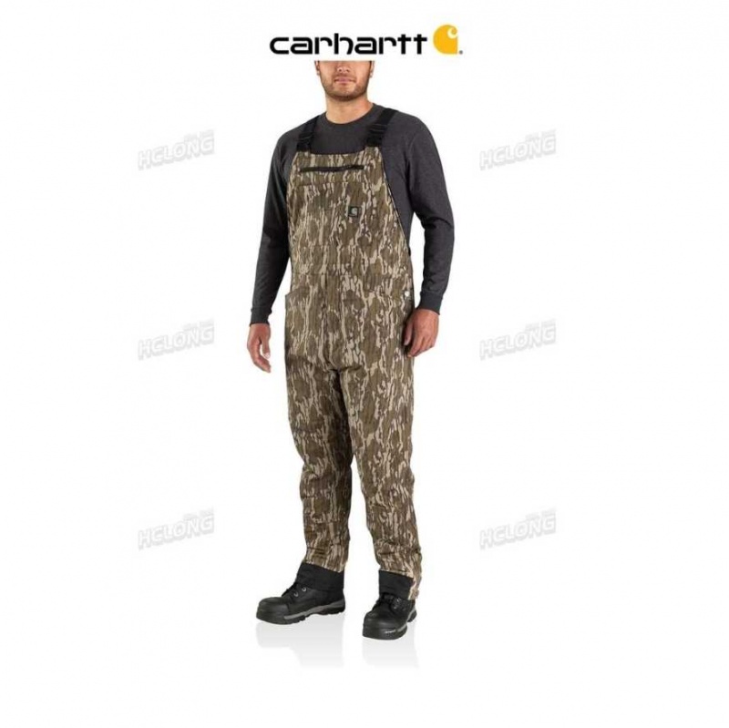 Carhartt Super Dux Relaxed Fit Insulated Camo Bib Overall Mossy Oak Bottomland Camo | TH0001336