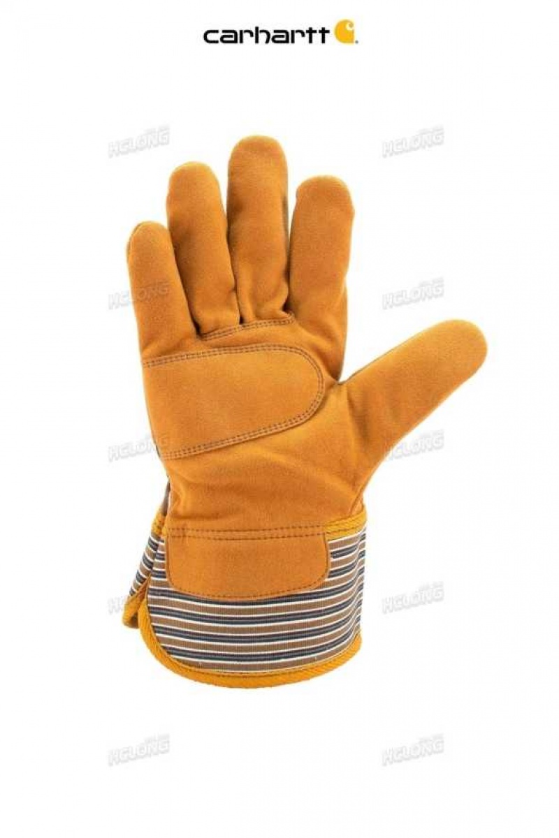 Carhartt Synthetic Suede Safety Cuff Work Glove Brown | TH0001100