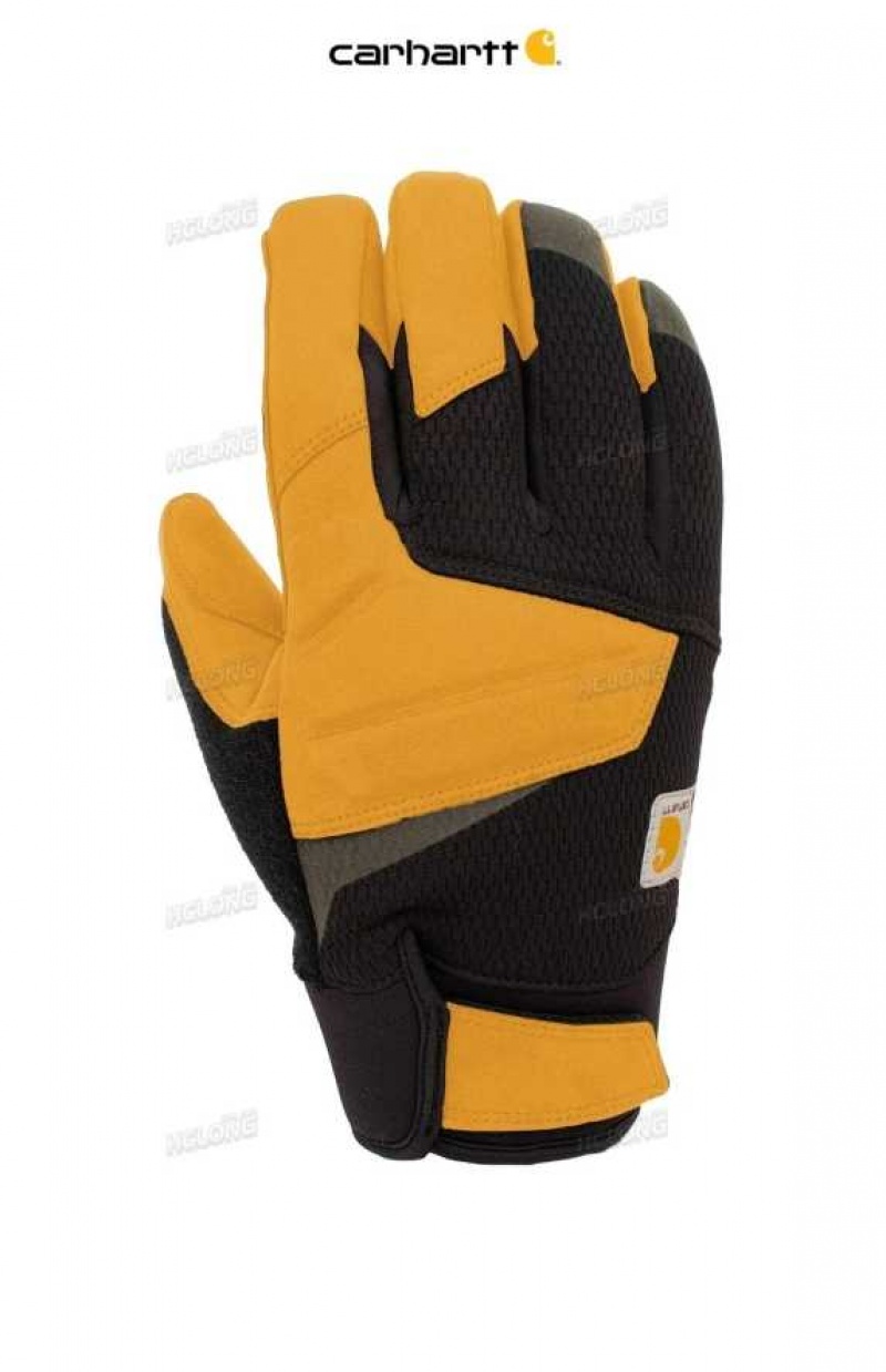 Carhartt Wind Fighter Insulated Synthetic Leather Secure Cuff Gloves Black Barley | TH0001156