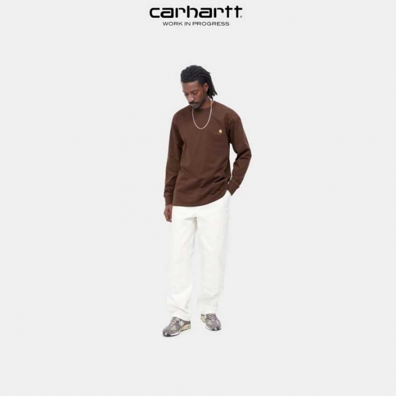 Carhartt Wip American Script Long Sleeve T-Shirt Ale | TH0002091