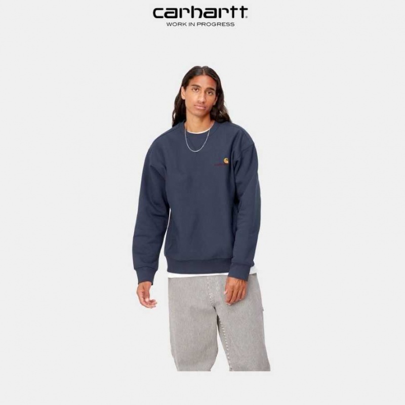 Carhartt Wip American Script Sweatshirt Enzian | TH0000235