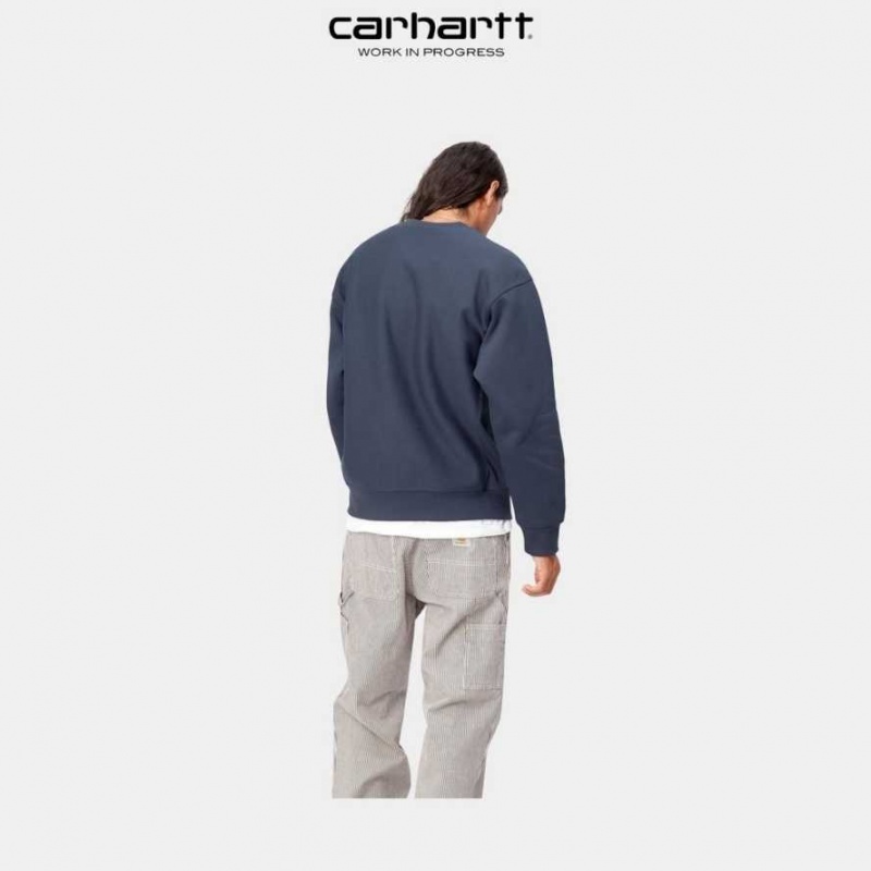 Carhartt Wip American Script Sweatshirt Enzian | TH0000235