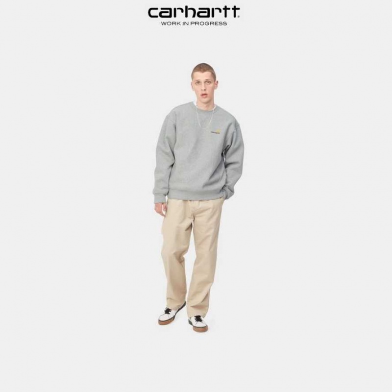 Carhartt Wip American Script Sweatshirt Grey Heather | TH0000238