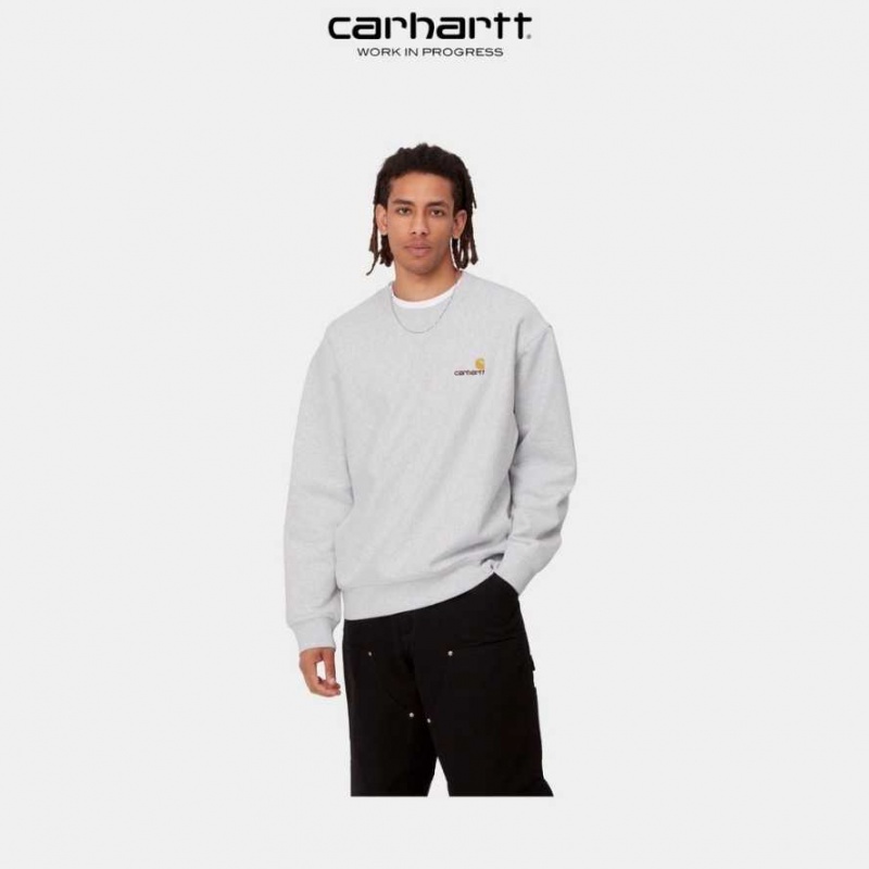 Carhartt Wip American Script Sweatshirt Ash Heather | TH0000241