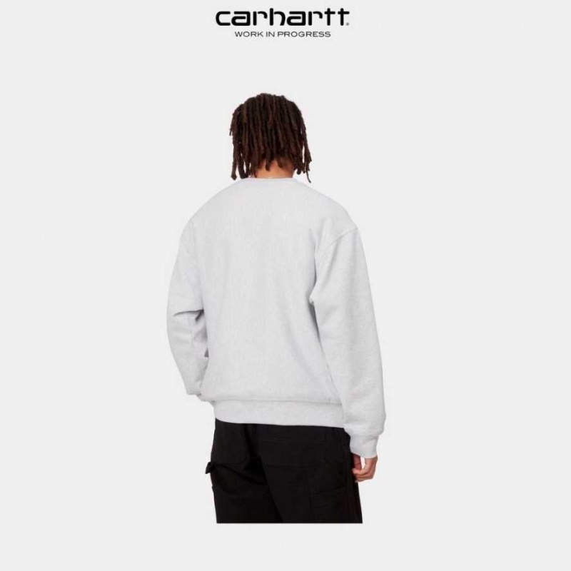 Carhartt Wip American Script Sweatshirt Ash Heather | TH0000241