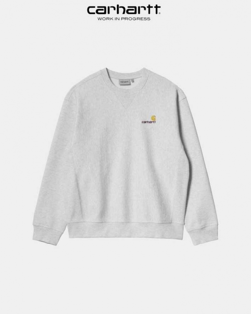 Carhartt Wip American Script Sweatshirt Ash Heather | TH0000241