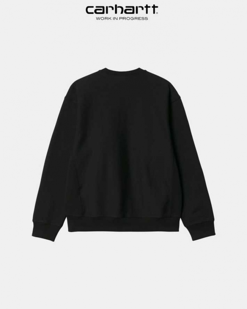 Carhartt Wip American Script Sweatshirt Black | TH0000242