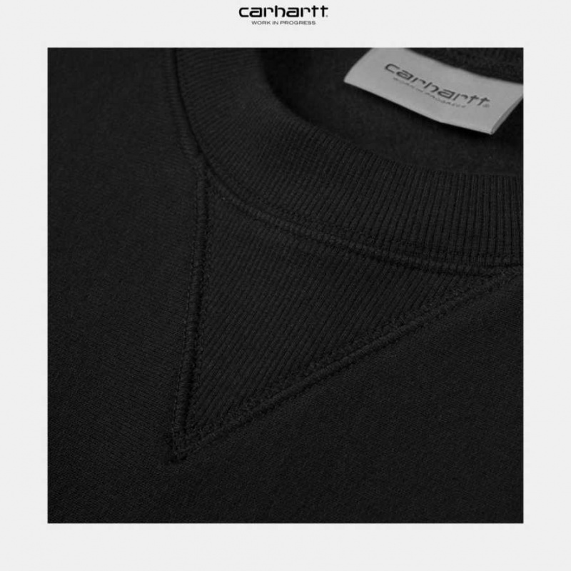 Carhartt Wip American Script Sweatshirt Black | TH0000242