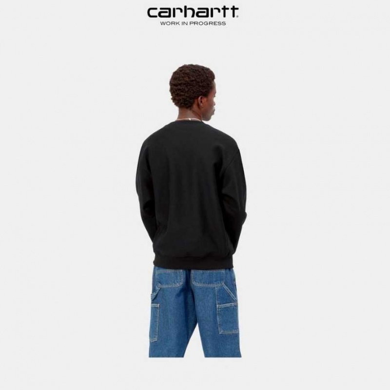 Carhartt Wip American Script Sweatshirt Black | TH0000242