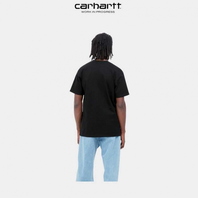 Carhartt Wip American Script T-Shirt Black | TH0002100