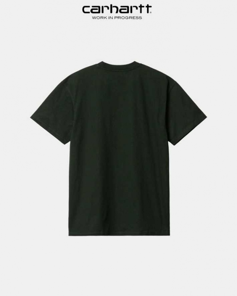 Carhartt Wip American Script T-Shirt Dark Cedar | TH0002099