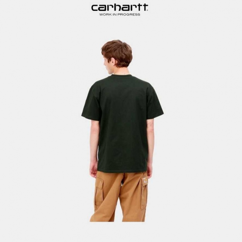 Carhartt Wip American Script T-Shirt Dark Cedar | TH0002099