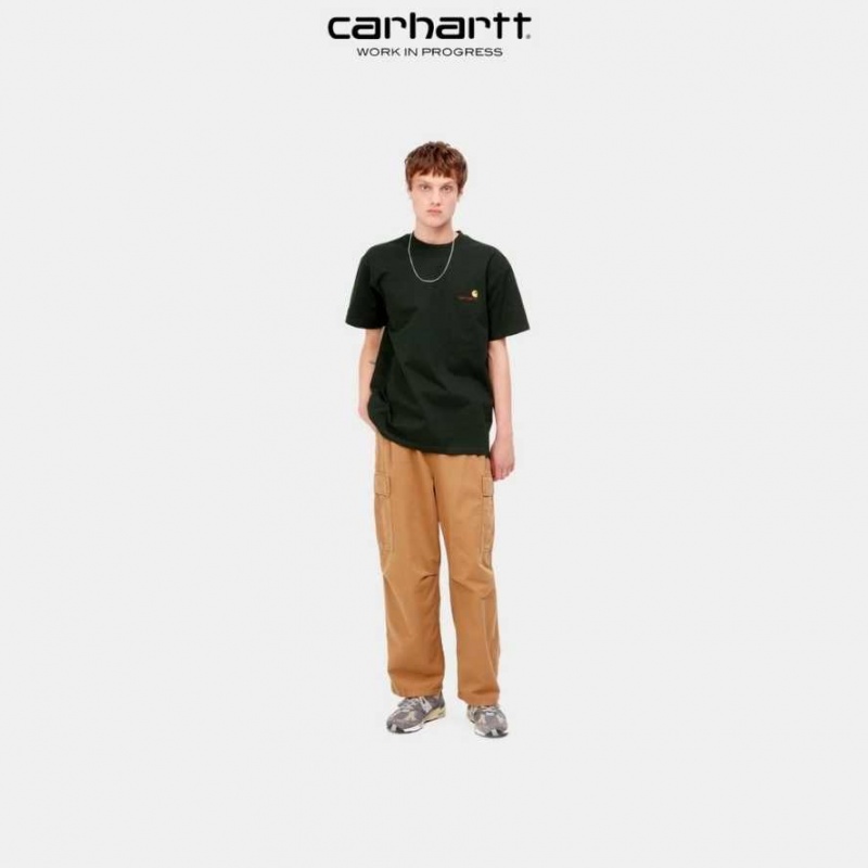 Carhartt Wip American Script T-Shirt Dark Cedar | TH0002099