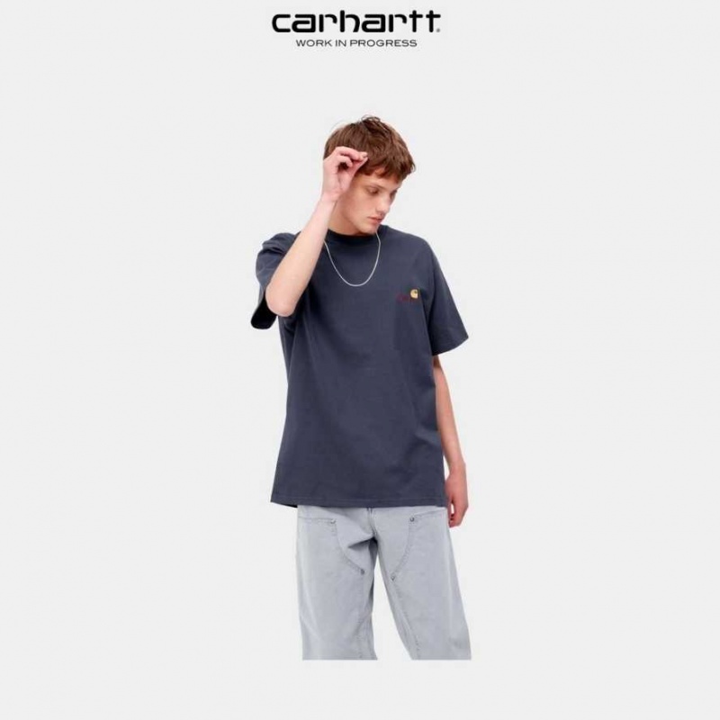 Carhartt Wip American Script T-Shirt Enzian | TH0002094