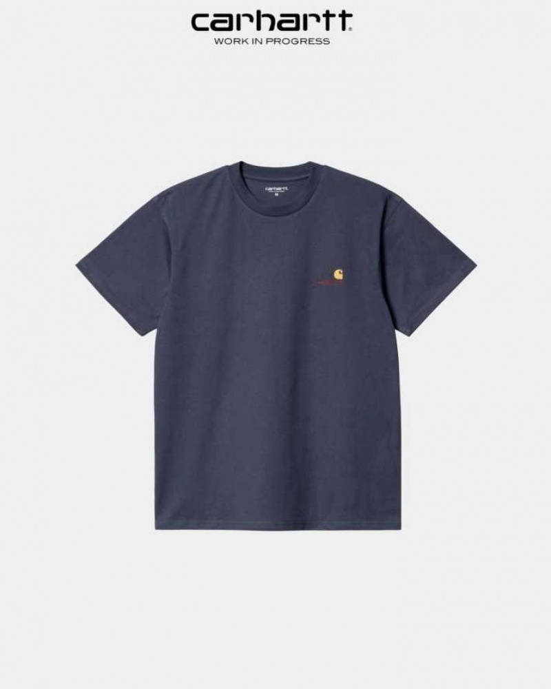 Carhartt Wip American Script T-Shirt Enzian | TH0002094