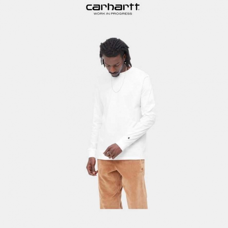 Carhartt Wip Base Long Sleeve T-Shirt White | TH0002106