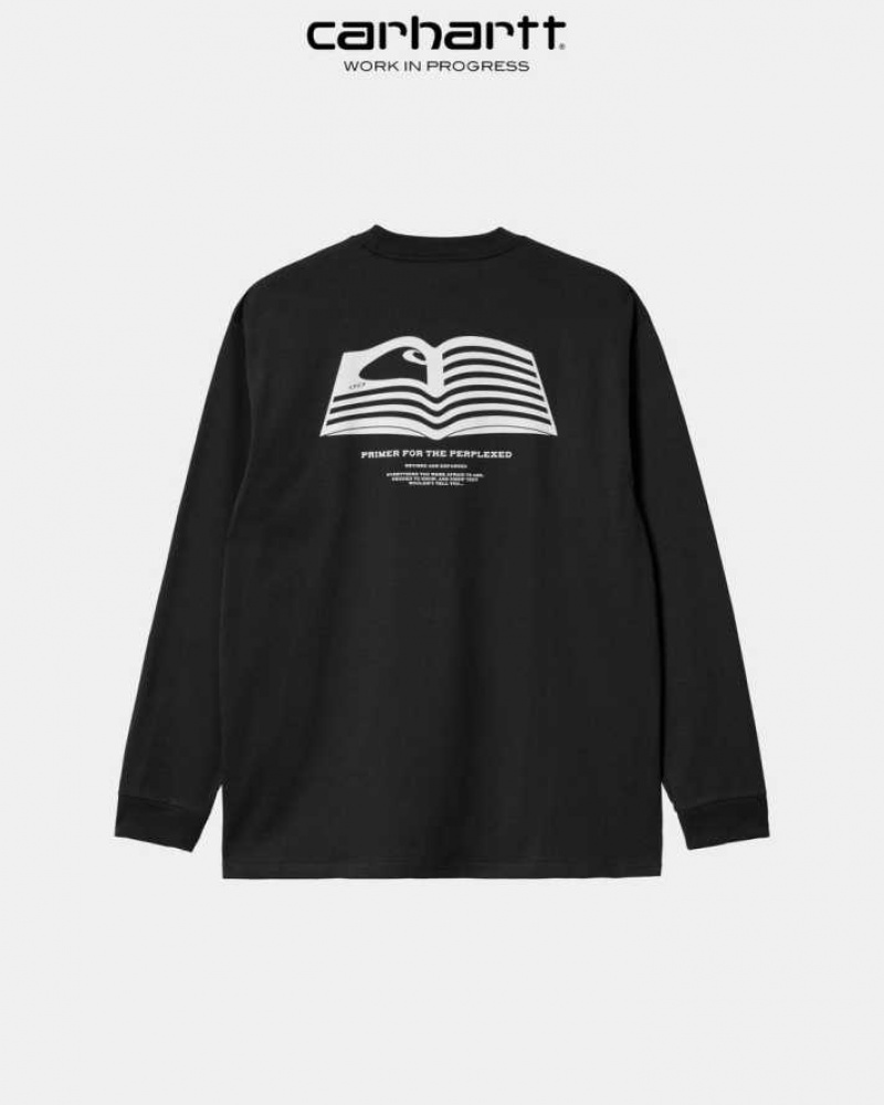 Carhartt Wip Book State Long Sleeve T-Shirt Vulcan | TH0002116