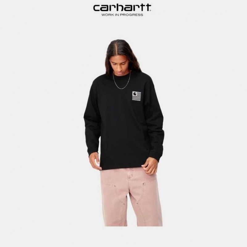 Carhartt Wip Book State Long Sleeve T-Shirt Vulcan | TH0002116