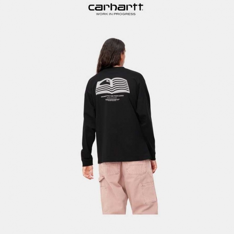 Carhartt Wip Book State Long Sleeve T-Shirt Vulcan | TH0002116