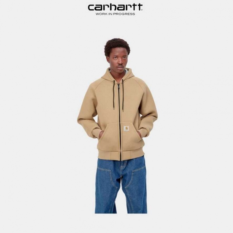 Carhartt Wip Car-Lux Hooded Jacket Dusty Hamilton Brown | TH0000028