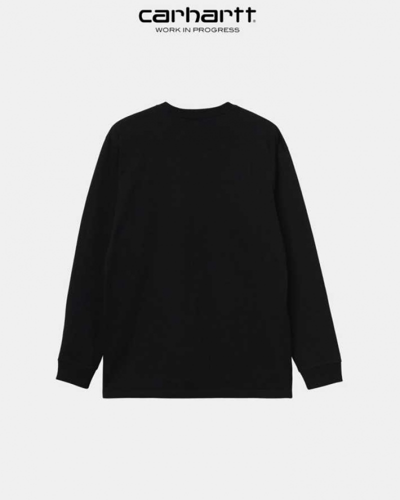 Carhartt Wip Chase Long Sleeve T-Shirt Black | TH0002146