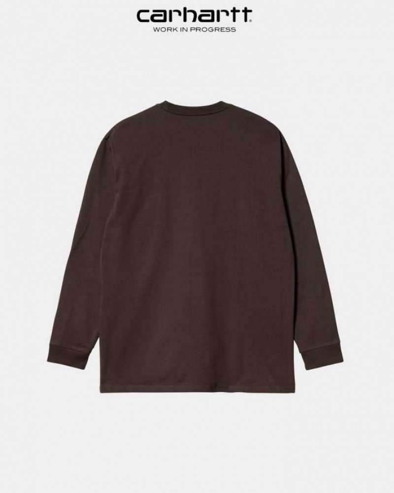 Carhartt Wip Chase Long Sleeve T-Shirt Dark Umber | TH0002143