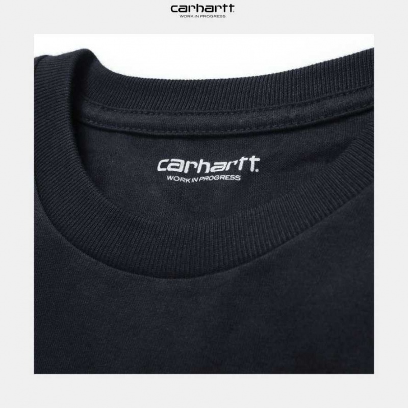 Carhartt Wip Chase Long Sleeve T-Shirt Dark Navy | TH0002147