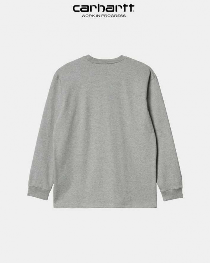 Carhartt Wip Chase Long Sleeve T-Shirt Grey Heather | TH0002141