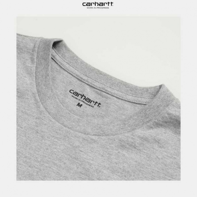 Carhartt Wip Chase Long Sleeve T-Shirt Grey Heather | TH0002141