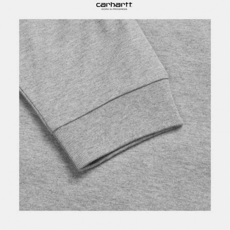 Carhartt Wip Chase Long Sleeve T-Shirt Grey Heather | TH0002141