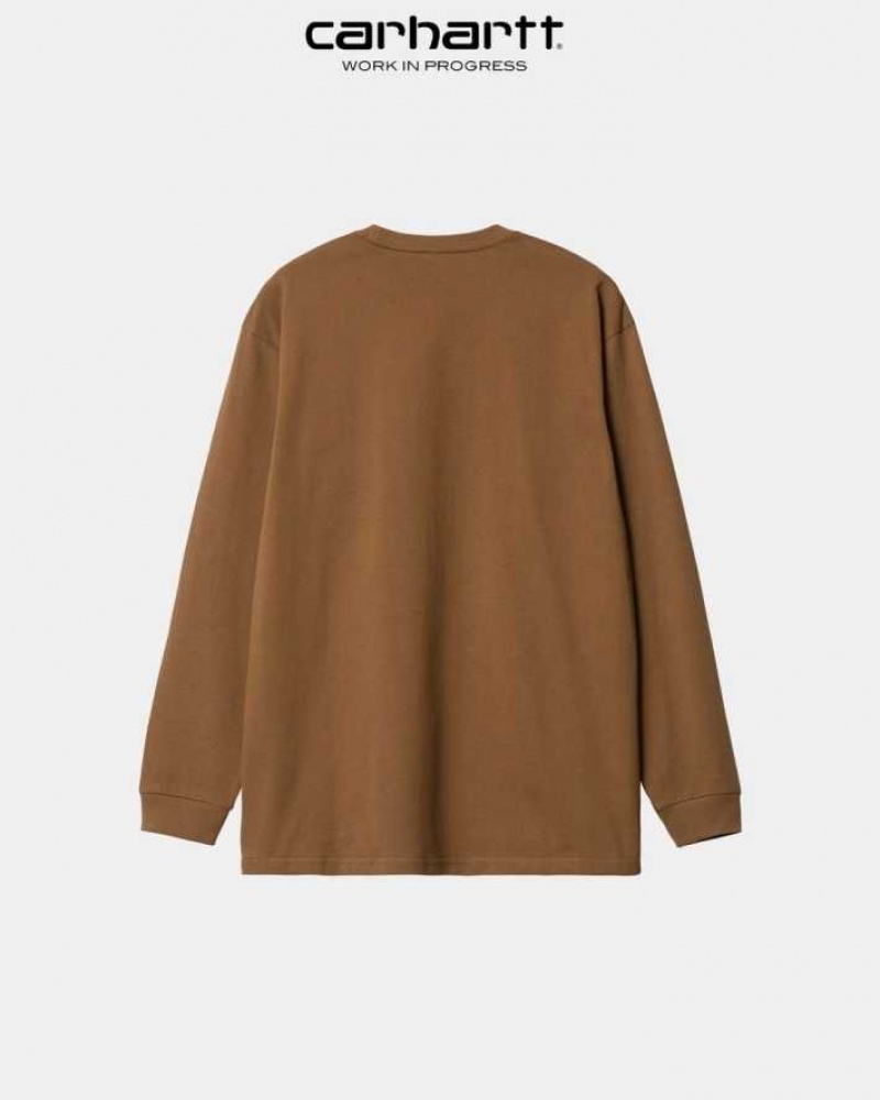 Carhartt Wip Chase Long Sleeve T-Shirt Hamilton Brown | TH0002144