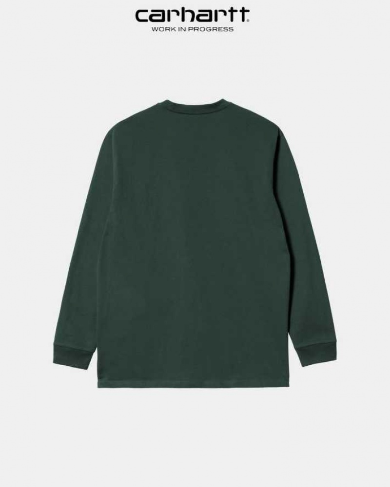 Carhartt Wip Chase Long Sleeve T-Shirt Juniper | TH0002142