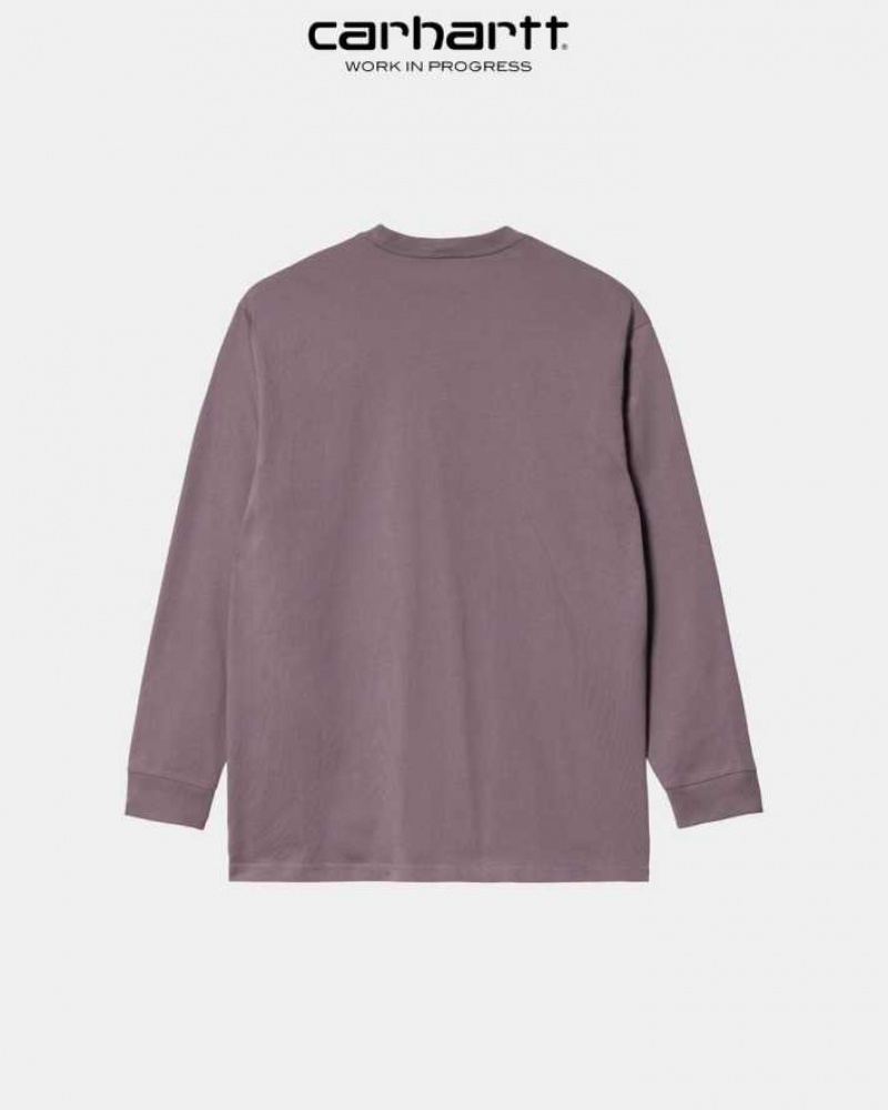 Carhartt Wip Chase Long Sleeve T-Shirt Misty Thistle | TH0002145