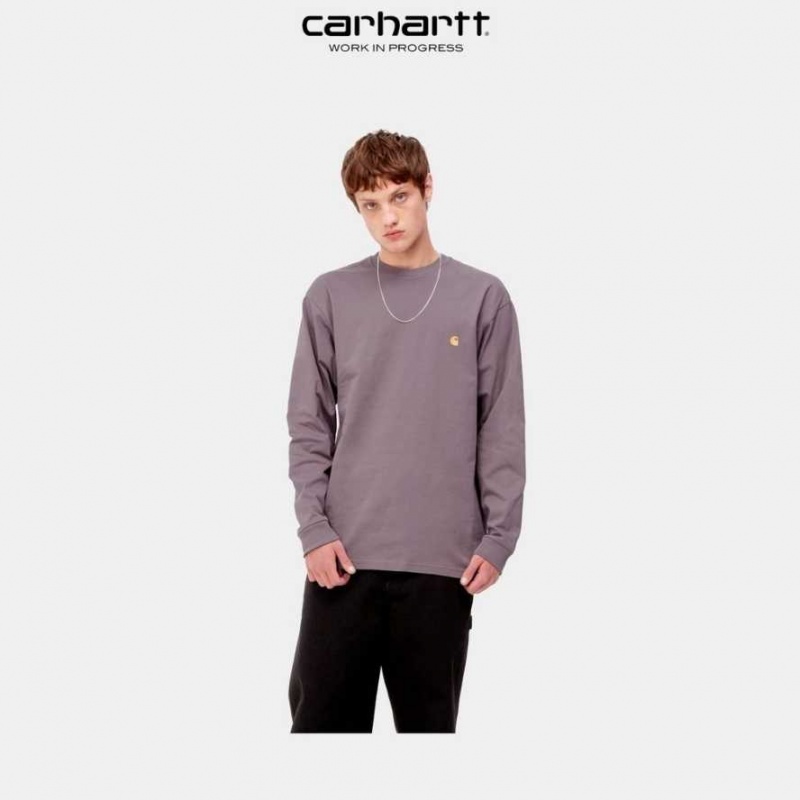 Carhartt Wip Chase Long Sleeve T-Shirt Misty Thistle | TH0002145