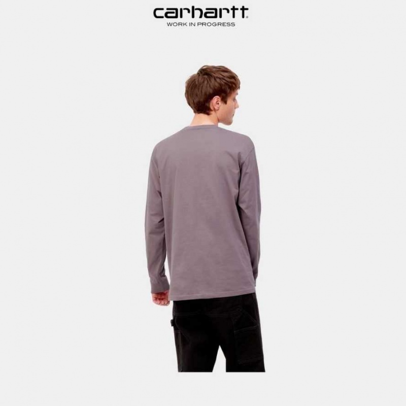 Carhartt Wip Chase Long Sleeve T-Shirt Misty Thistle | TH0002145