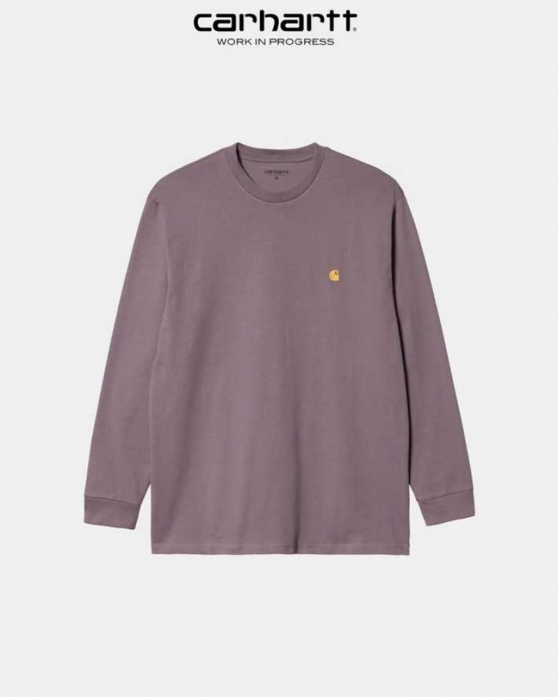 Carhartt Wip Chase Long Sleeve T-Shirt Misty Thistle | TH0002145