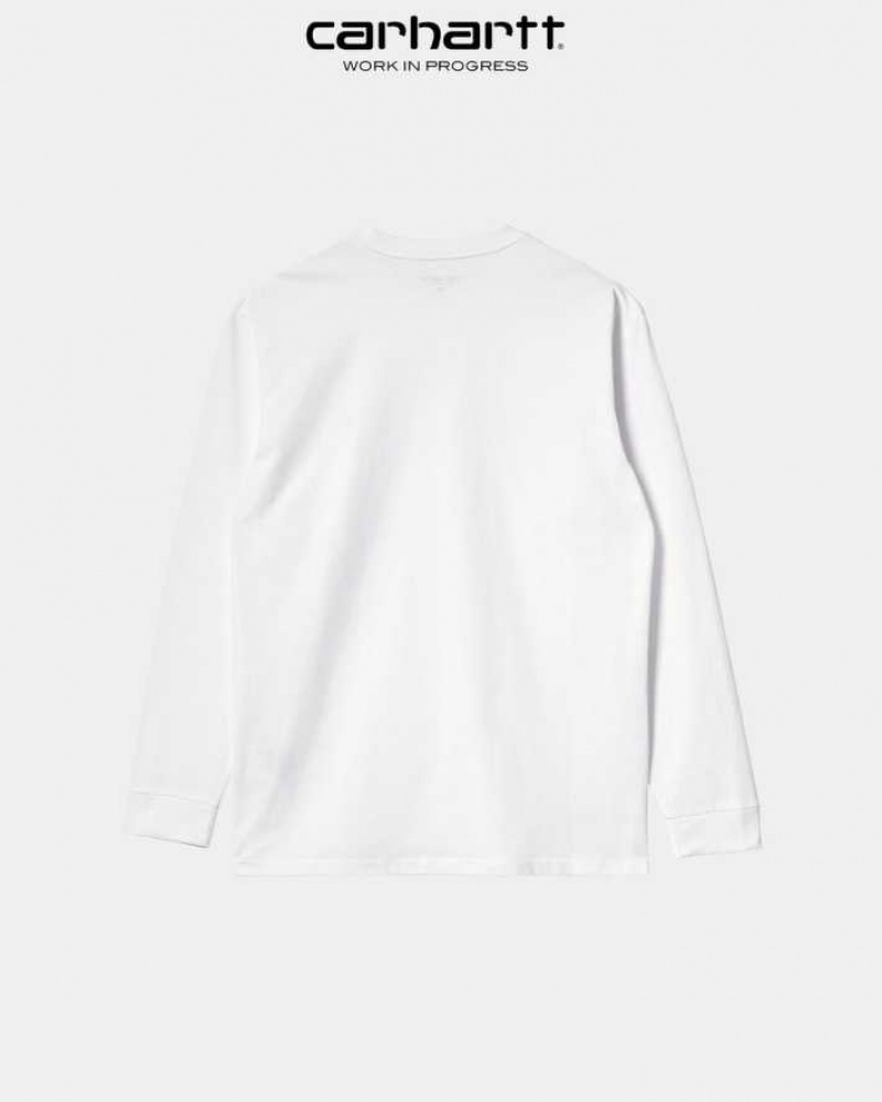 Carhartt Wip Chase Long Sleeve T-Shirt White | TH0002150