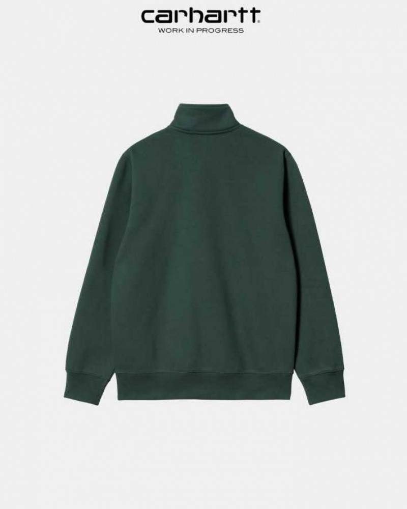 Carhartt Wip Chase Neck Zip Sweatshirt Juniper | TH0000262