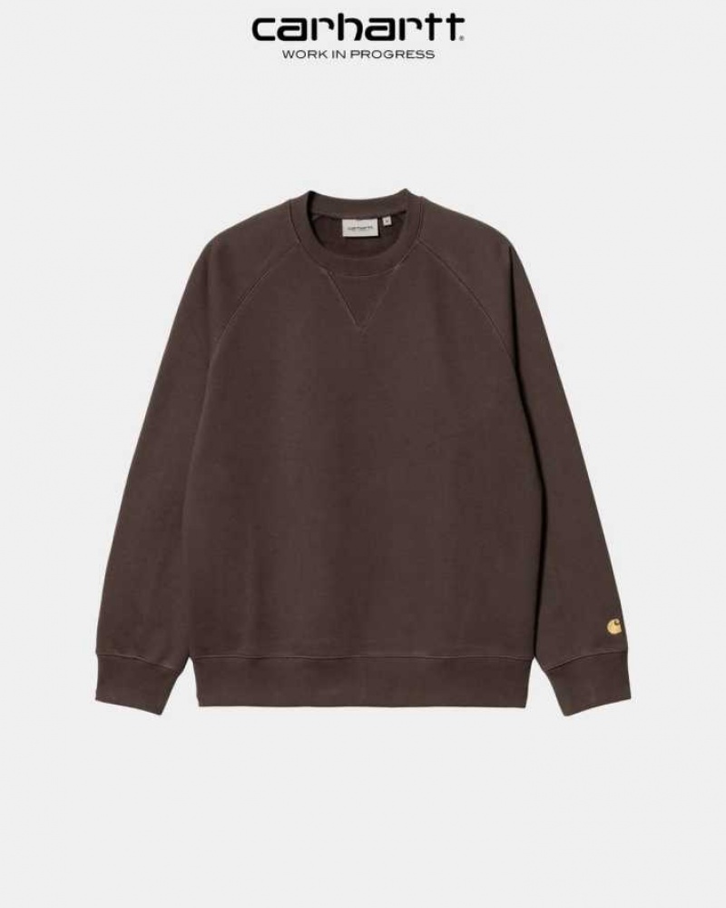 Carhartt Wip Chase Sweatshirt Dark Umber | TH0000271