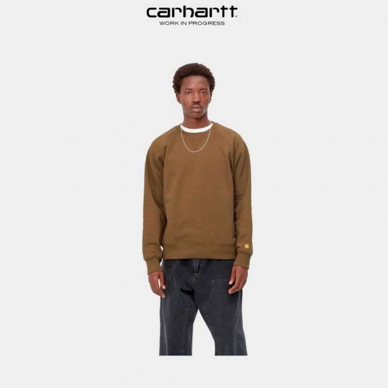 Carhartt Wip Chase Sweatshirt Hamilton Brown | TH0000267