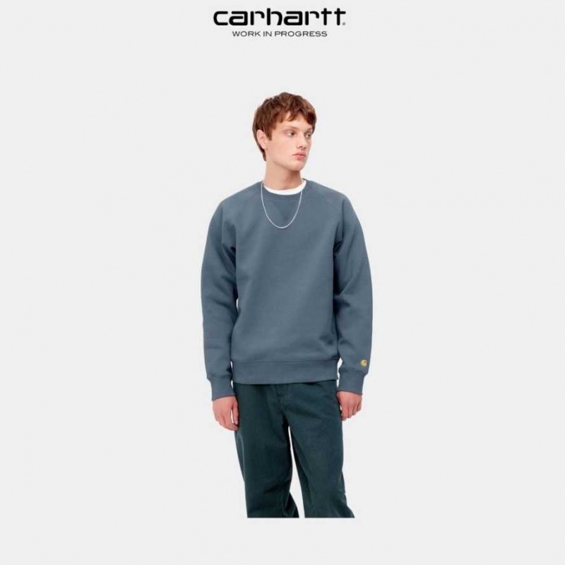 Carhartt Wip Chase Sweatshirt Storm Blue | TH0000263