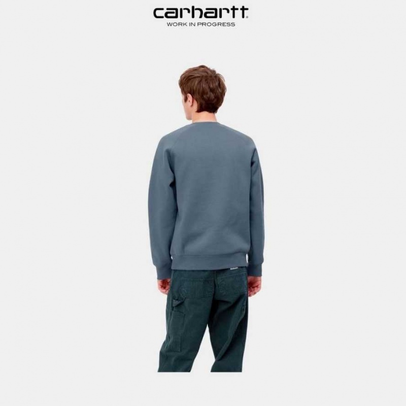 Carhartt Wip Chase Sweatshirt Storm Blue | TH0000263