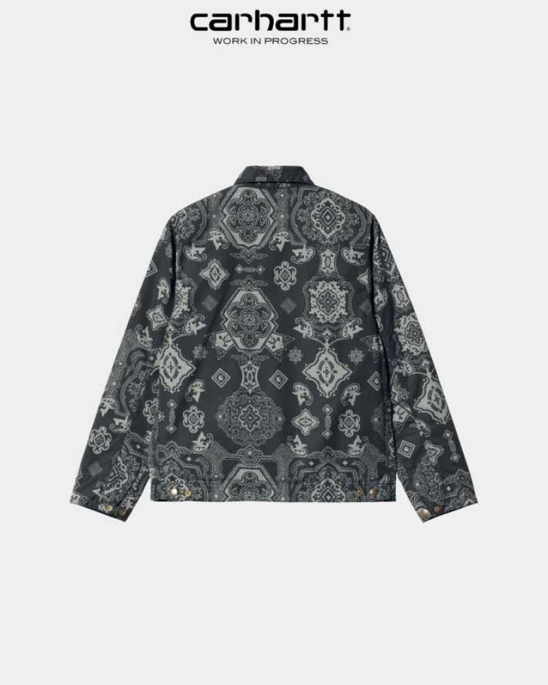 Carhartt Wip Detroit Verse Print Jacket Black | TH0000043