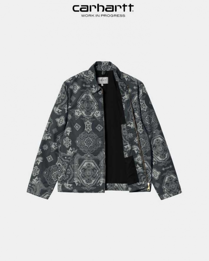 Carhartt Wip Detroit Verse Print Jacket Black | TH0000043