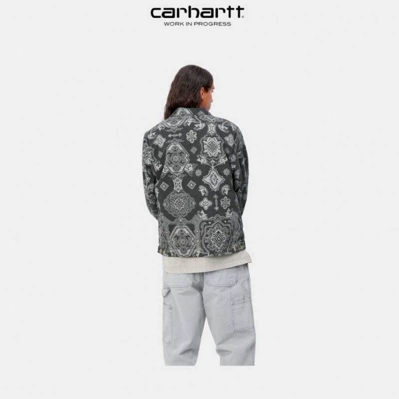 Carhartt Wip Detroit Verse Print Jacket Black | TH0000043