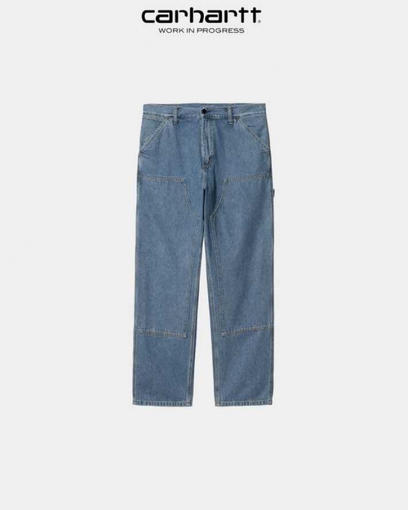 Carhartt Wip Double Knee Pant Blue (heavy stone wash) | TH0001397