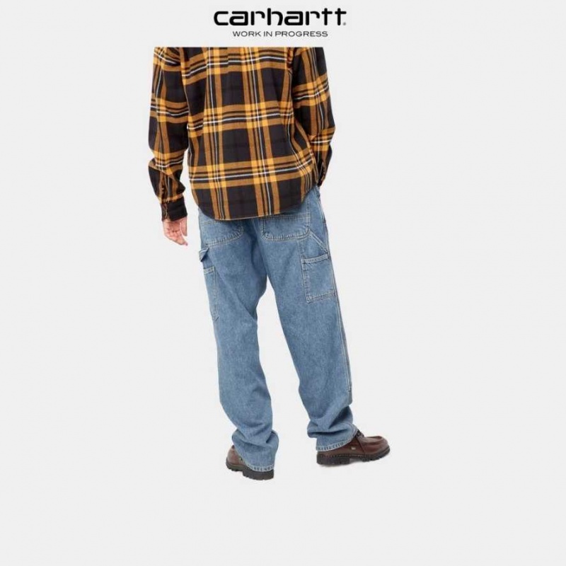 Carhartt Wip Double Knee Pant Blue (heavy stone wash) | TH0001397