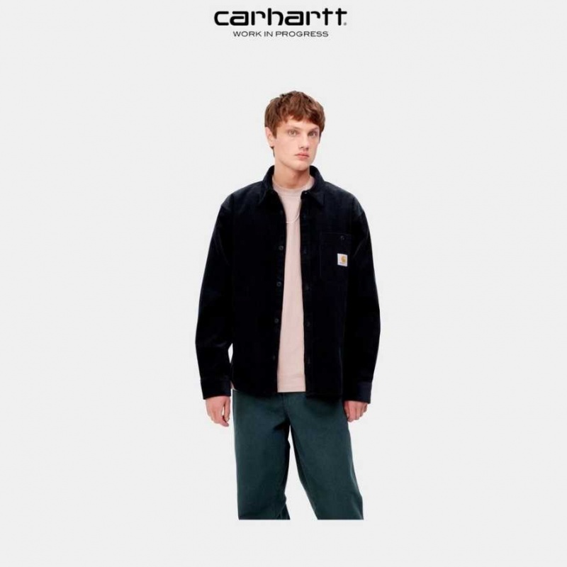 Carhartt Wip Flint Shirt Dark Navy | TH0001793