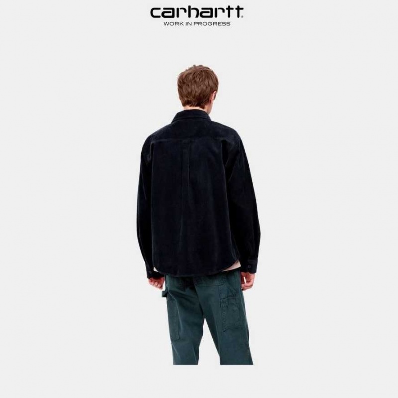 Carhartt Wip Flint Shirt Dark Navy | TH0001793