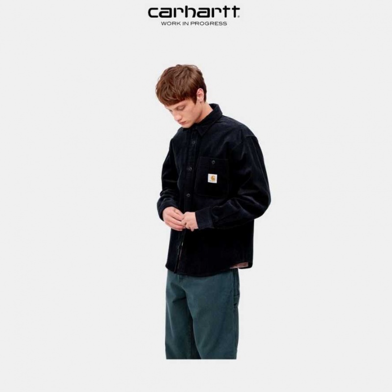 Carhartt Wip Flint Shirt Dark Navy | TH0001793